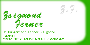 zsigmond ferner business card